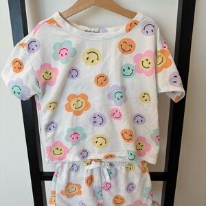 Derek Heart Multicolor Smiley Flower Kids Pajama Set